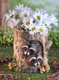 Adorable King Raccoons Garden Planter