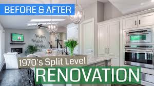 Hide the entrance to a secret fallout shelter, wine cellar, or basement in your kitchen island. Before After 70 S Split Level Renovation Youtube