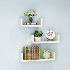 Wall Book Shelves Wooden Living Room