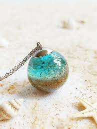 blue beach necklace ocean inspired
