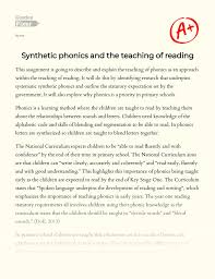 Teaching of the phonetic structure of the language and common and alternative spelling choices, incrementally, provides a thorough grounding for spelling. Synthetic Phonics And The Teaching Of Reading Essay Example 1167 Words Gradesfixer