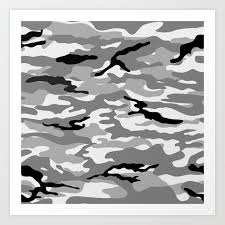 Army Gray Camouflage Art Print By Alan