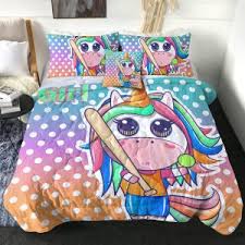 sporty themed unicorn comforter set