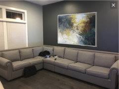 grey couch with grey walls what color