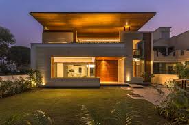 a sleek modern home with indian