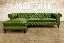 Green Leather Chesterfield Sofa Living
