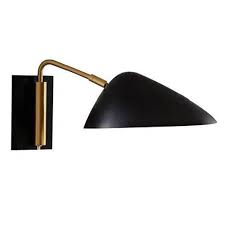 Metal Shade Black And Brass Wall Sconce