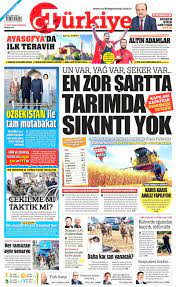 Türkiye Gazetesi Gazetesi - 31 Mart 2022 Perşembe -