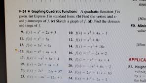 Graphing Quadratic Chegg