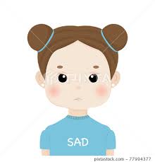 vector ilration of sad cute