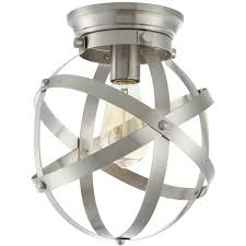 Home Decorators Collection 10 5 In 1 Light Brushed Nickel Flush Mount Ceiling Light Hb1080 35 The Home Depot