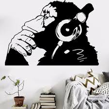 Banksy Wall Decal Vinyl Monkey With