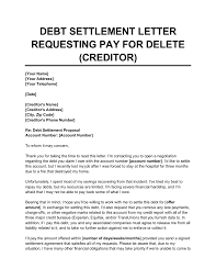 debt settlement letter requesting pay