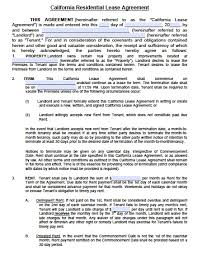 Free California Residential Lease Agreement Pdf Word Doc