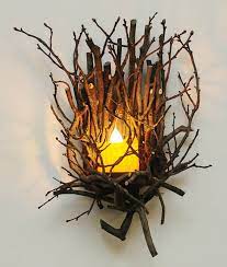Twig Wall Sconce Made From Real Branches