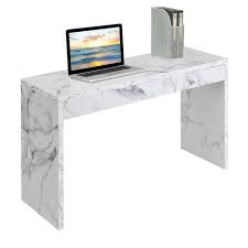 White Faux Marble Hall Console Table