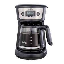 Coffee measures one cup as 5 oz.) this is a basic coffee maker that has a clock and a timer so that you could have your brew at a set time. Mr Coffee 12 Cup Programmable Coffee Maker Black Target