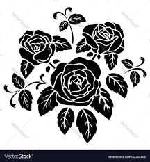 silhouette black rose flower decoration