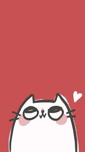 Cute Red Kawaii Cat Iphone Wallpaper