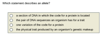 which statement describes an allele