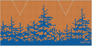 Knitting Pattern Orange Part For The Yolk Blue Trees High