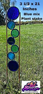 Plant Stake Copper And Stained Glass