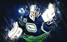 Miller of the vancouver canucks. Download Wallpapers Jacob Markstrom Vancouver Canucks Nhl Swedish Hockey Player Goalkeeper Portrait Blue Stone Background Hockey National Hockey League For Desktop Free Pictures For Desktop Free