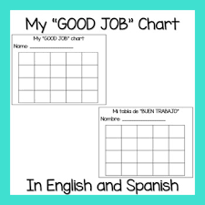 My Good Job Chart In English And Spanish