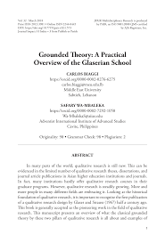 Check spelling or type a new query. Pdf Grounded Theory A Practical Overview Of The Glaserian School