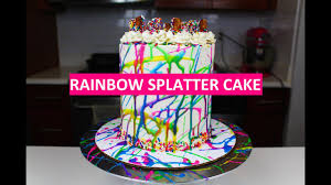 Easy Rainbow Splatter Cake I Chelsweets
