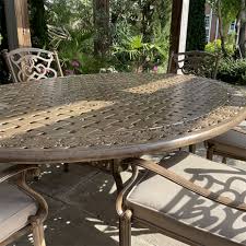 6 Seater Oval Metal Garden Dining Set