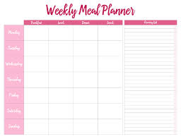printable weekly meal planners free