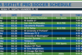 composite schedule for Sounders, Reign ...
