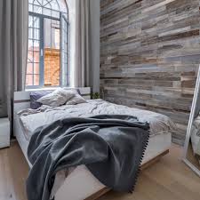 Grey Weathered Real Wood Plank Wall