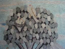 antique pictorial hooked rug olde
