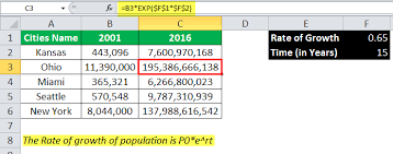 exponential in excel formula examples