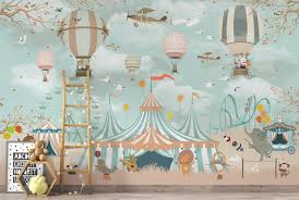 Air Balloons Circus Animals Kids Room