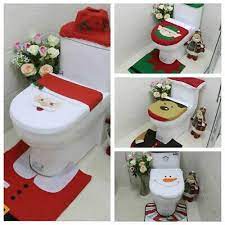1 set toilet seat cover santa