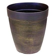 17 litre black bronze large plant pot
