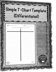 Simple T Chart Template Differentiated Graphic Organizer