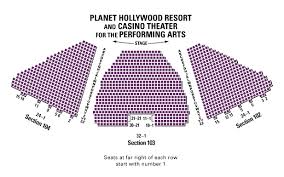 Unfolded Planet Hollywood Las Vegas Theater Seating Chart
