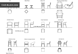chairs and armchairs cad blocks 2d
