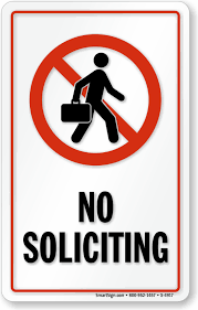 No Soliciting Glass Decal Signs Sku S