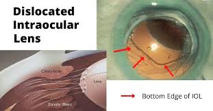 dislocated intraocular lens following
