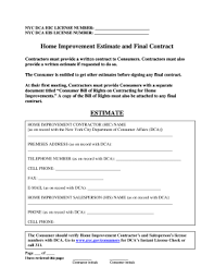 nyc dca home improvement contract