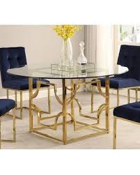 Find great deals on ebay for round glass top dining table. Find Big Savings On Silver Orchid Bancroft Round Glass Dining Table 60 Inch Gold