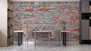 Old Style Red Grey Brick Wall L And