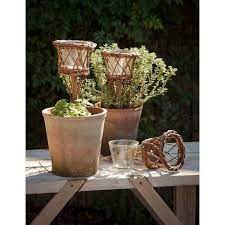 Rattan Garden Stake Candle Holder Short