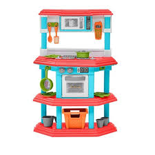 Hape wooden play gourmet kitchen w/ oven, stovetop, sink + cabinet style fridge. American Plastic Toys 11640 Kids My Very Own Gourmet Pretend Play Kitchen Set Target