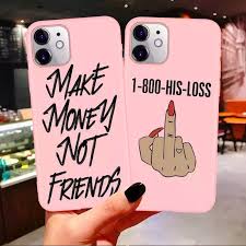 Wireless charging case for airpods. Make Money Not Friends Pattern Pink Phone Case For Iphone 12 Pro Max 11 Xs Xr X For I Phone Cases Black Girls Buy For I Phone Cases Black Girls Case For Iphone